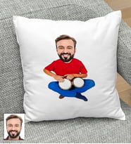 Kişiye Özel Darbuka Tasarımlı Karikatür Yastık 108