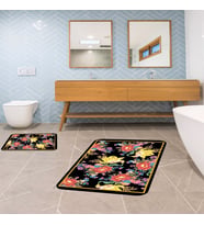 Banyo Halısı Ikili Klozet Takımı Kaymaz Tabanlı Banyo Paspas Takımı (60x100 + 40x60) (Karışık)