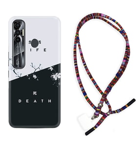 Tecno Spark 6 6 Go 8C 8 Pro 7 7 Pro Kılıf Boyun Asklı Rasta Silikon Life and Death 1339