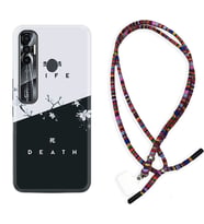 Tecno Spark 6 6 Go 8C 8 Pro 7 7 Pro Kılıf Boyun Asklı Rasta Silikon Life and Death 1339