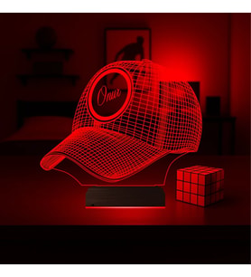 Luvivia Şapka Kep Kişiye Özel 3D Lamba - Masa Gece Lambası
