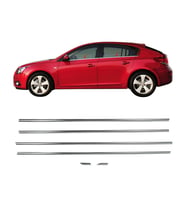 Chevrolet Cruze HB Krom Cam Çıtası Takımı 6 Prç Paslanmaz Çelik