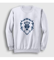 Presmono Unisex Beyaz Alliance Logo World Of Warcraft Oyun Sweatshirt 422878tt (Beyaz)
