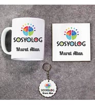 Sosyolog Kupa Bardak Altlık ve Anahtarlık Hediye Seti (Model 1)