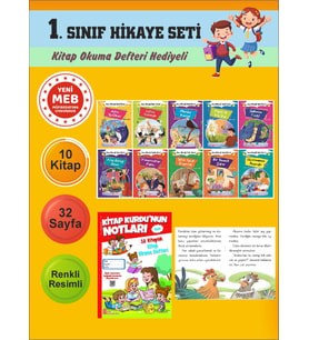 1.Sınıflar İçin Okumayı Sevdiren 10 lu Hikaye Seti (Kitap Okuma Defteri Hediyeli)