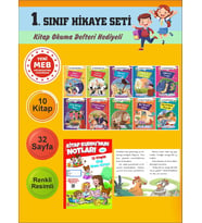 1.Sınıflar İçin Okumayı Sevdiren 10 lu Hikaye Seti (Kitap Okuma Defteri Hediyeli)