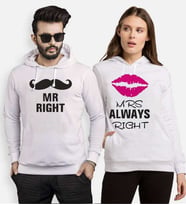 Tshirthane Mr..Right Mrs.. Always Right Sevgili Kombinleri Kapüşonlu Kombini (Tek Ürün Fiyatıdır.)