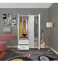 Kenzlife gardırop 4 kapaklı kapılı 2 çekmeceli gonca 168*100*42 byz ayaklı gardolap dolap (Karışık)