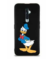 Oppo Reno 2Z Soft Premier Kapak Donald Duck-D Tasarımlı Silikon Kılıf - Siyah (Şeffaf)