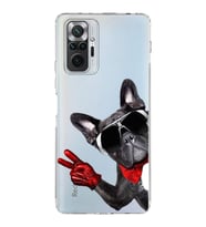 PrintiFy Xiaomi Redmi Note 10 Pro ile Uyumlu Köpek 2 Kamera Korumalı Şeffaf Kılıf