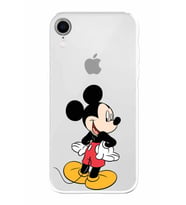 Apple iPhone XR Uyumlu Kamera Korumalı Tıpalı Kapak Mickey Mouse TasarımlıŞeffaf Kılıf
