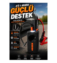 10000mAh Powerbank Özellikli Dijital Araç Kompresörü 250 PSI Lastik Şişirme ve 1000A Akü Takviye Cih