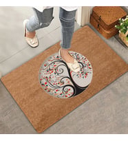 Valerine Life Dilek Ağacı Temalı Kapı Önü Paspası 45x70cm (Kahverengi)