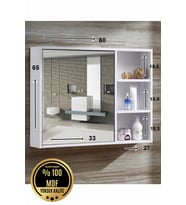 rafineritasarım MDF Banyo Dolabı Aynalı TEK KAPAK