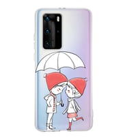 Huawei P40 Pro Uyumlu Kapak Aşk Tasarımlı Şeffaf Silikon Kılıf