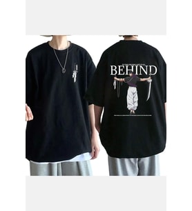 Anime Fushiguro Toji Behind T-shirt (Siyah)
