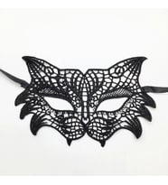 Siyah Renk Kedi Model Dantel İşleme Parti Maskesi (5365)