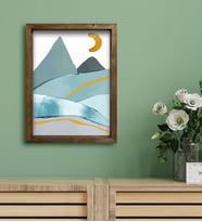 BK Gift Otel Odası Konseptli Doğal Masif Ahşap Çerçeveli Tablo 30x40cm-39