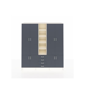 Hyperion Dolap 17 Raflı 4 Çekmeceli 8 Kapaklı 220x44x243 Aytaşı-Antrasit/Antrasit