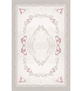 Eliana Home Baskılı, Yıkanabilir Kaymaz Taban Salon Halısı LNA0661 100x150 cm (Krem)