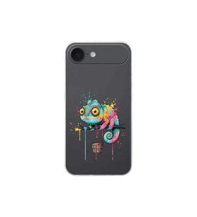 iPhone 17 Air ile Uyumlu Splash Bukalemun Tasarımlı Şeffaf Silikon Kılıf