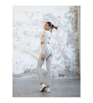 Gri Esinti Arkası Büzgülü ( Scrunch Butt ) Pamuklu Spor Tayt