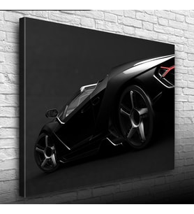 Futuristik Siyah Spor Otomobil Kanvas Tablo 50 x 70