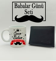 Babalar Gününe Özel Canım Babam Tasarımlı  Kupa & Cüzdan Hediye Seti