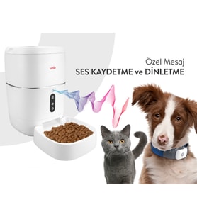 Umie Akıllı Otomatik Mama Kabı Feed Me Sesli Mesaj Otomatik Yem Kabı Wifi+Bt Tuya Destekli Kedi Köpek Besleyici
