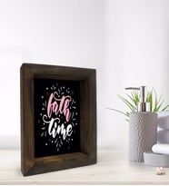 BK Gift Banyo Dekoratif Doğal Masif Ahşap Çerçeve 15x20cm-5 (Beyaz)