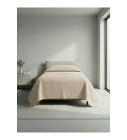 Sofline Premium %100 Pamuk Tek Kişilik Yazlık Pike, Yatak Örtüsü, Terletmez Kumaş(PUDRA RENK) (160x240cm)