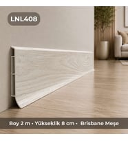 Linela Suya Dayanıklı Pvc Süpürgelik 8 cm - Brisbane Meşe - LNL408