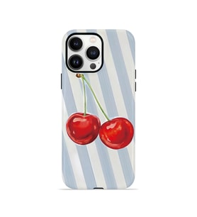 iPhone 13 Pro Max Vorian Çift Katmanlı Kılıf Cherry Blue Stripe