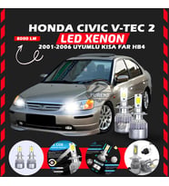 Honda Civic V-TEC 2 2001-2006 Kısa Far Uyumlu Şimşek Etkili Led Xenon Performance Series HB4