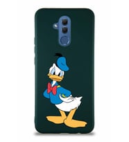 Huawei Mate 20 Lite Soft Premier Kapak Donald Duck-D Tasarımlı Silikon Kılıf - Yeşil (Şeffaf)