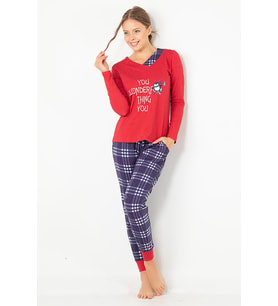 DoReMi Bayan Pijama Takımı (Kırmızı)