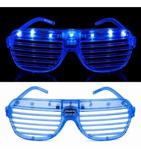 Led Işıklı Panjur Parti Gözlüğü Mavi Renk Shutter Gözlük