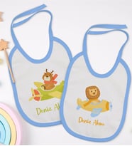BK Kids Kişiye Özel Sevimli Pilot Tasarımlı 2’li Mavi Mama Önlüğü-2
