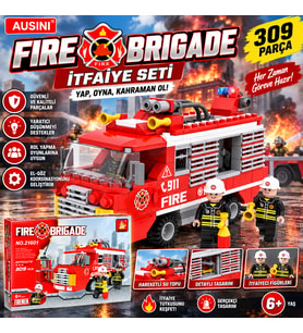İtfaiye Seti 309 Parça Fire Brigade İtfaiye Aracı ve İtfaiyeci Figürlü Yapım Oyuncağı