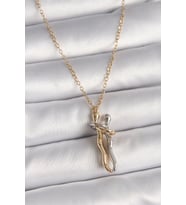 316L Çelik Gold Renk Zincir Renkli Sarılma Model Kadın Kolye TJ-BKO9765
