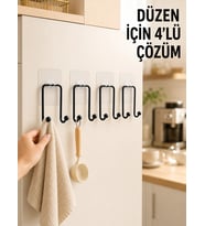 4 Adet Yapışkanlı Askı Çok Amaçlı Mutfak Banyo Düzenleyici Askılık
