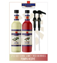 Kahve ve Kokteyl Şurubu 700 ml 2'li Set Cool Lime + Red Berry  2 Adet Pompa