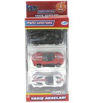 Mulvxurg  Urg02 Die Cast Metal 3'Lü Yarış Arabaları Siyah Araçlı (Mulvix)