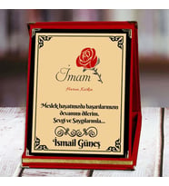 İmam Baskılı Plaket (1. Tasarım)  Kişiye Özel (Kırmızı)