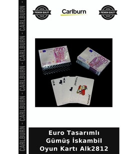 Özel Üretim Koleksiyon Euro Tasarımlı Gümüş İskambil Oyun Kartı Alk2812