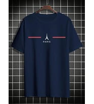 Unisex Paris Baskılı Oversize Tshirt (Lacivert)