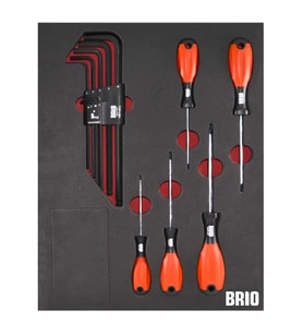Brio Tornavida Torx (Tork) Seti Ve Allen Seti Uzun 14 Parça Sünger Yataklı
