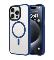 Apple iPhone 14 Pro Max Uyumlu Kılıf Mat Arka Yüzey Wireless Şarj Özellikli Zore Flet M-safe Kapak (Mavi)