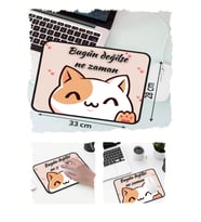 Ne Zaman Kedi Tasarımlı 33x28 Cm Mousepad Kaymaz Taban Rahat Konforlu Mouse Pad