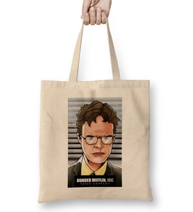 Dwight Schrute Dunder Mifflin Bez Çanta Uzun Saplı